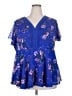 Torrid 100% Polyester Blue Short Sleeve Blouse Size 2X Plus (2) - photo 1