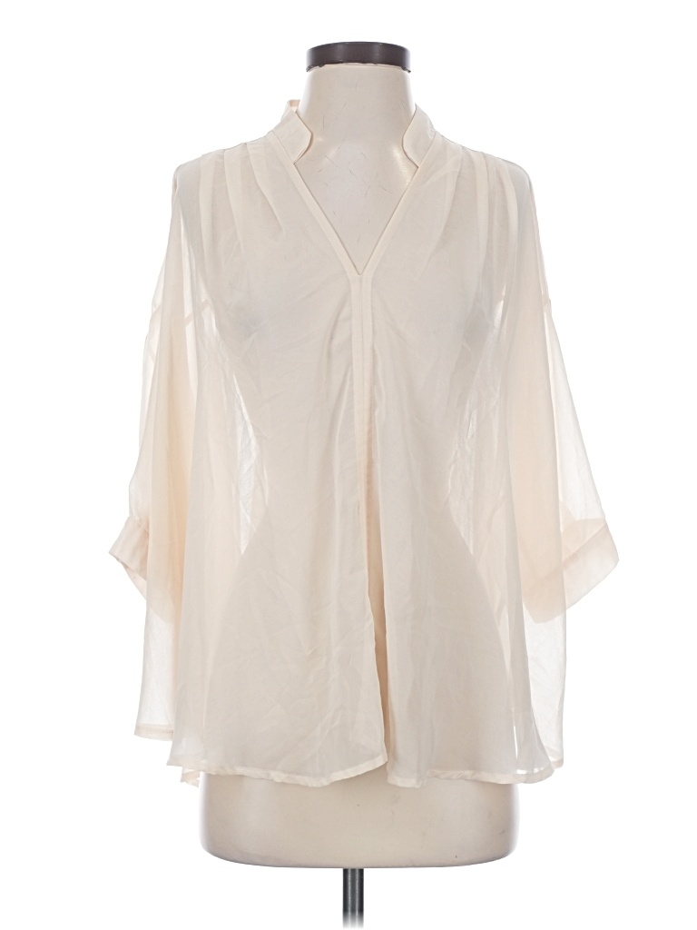 Pre-owned Francesca's 3/4 Sleeve Blouse In Ivory