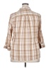 St. John's Bay 100% Cotton Plaid Tan 3/4 Sleeve Button-Down Shirt Size 2X - photo 2