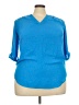 Worthington 100% Polyester Blue 3/4 Sleeve Blouse Size 3X - photo 1