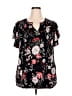 Perseption Concept Black Short Sleeve Blouse Size 2X - photo 1