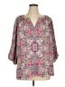 Rose + Olive 100% Polyester Gray 3/4 Sleeve Blouse Size 1X - photo 1