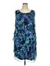 Connected Apparel 100% Polyester Print Blue Cocktail Dress Size 18 - photo 1