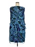 Connected Apparel 100% Polyester Print Blue Cocktail Dress Size 18 - photo 2