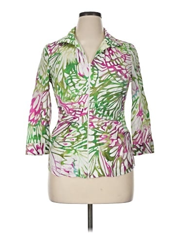 Lafayette 148 New York 3/4 Sleeve Button-Down Shirt (view 1)