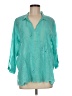 Johnny Was 100% Rayon Teal 3/4 Sleeve Blouse Size M - photo 1