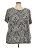 Croft & Barrow Silver Short Sleeve Blouse Size 3X - photo 1