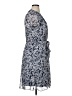 JBS 100% Polyester Paisley Blue Casual Dress Size 14 - photo 4