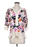 Democracy 100% Rayon Floral White 3/4 Sleeve Blouse Size S - photo 1
