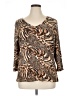 Westbound Animal Print Brown 3/4 Sleeve T-Shirt Size XL - photo 1