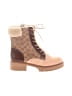 Coach 100% Leather Print Brown Tan Ankle Boots Size 8 1/2 - photo 1