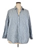 Old Navy 100% Cotton Stripes Blue 3/4 Sleeve Button-Down Shirt Size 2X - photo 1