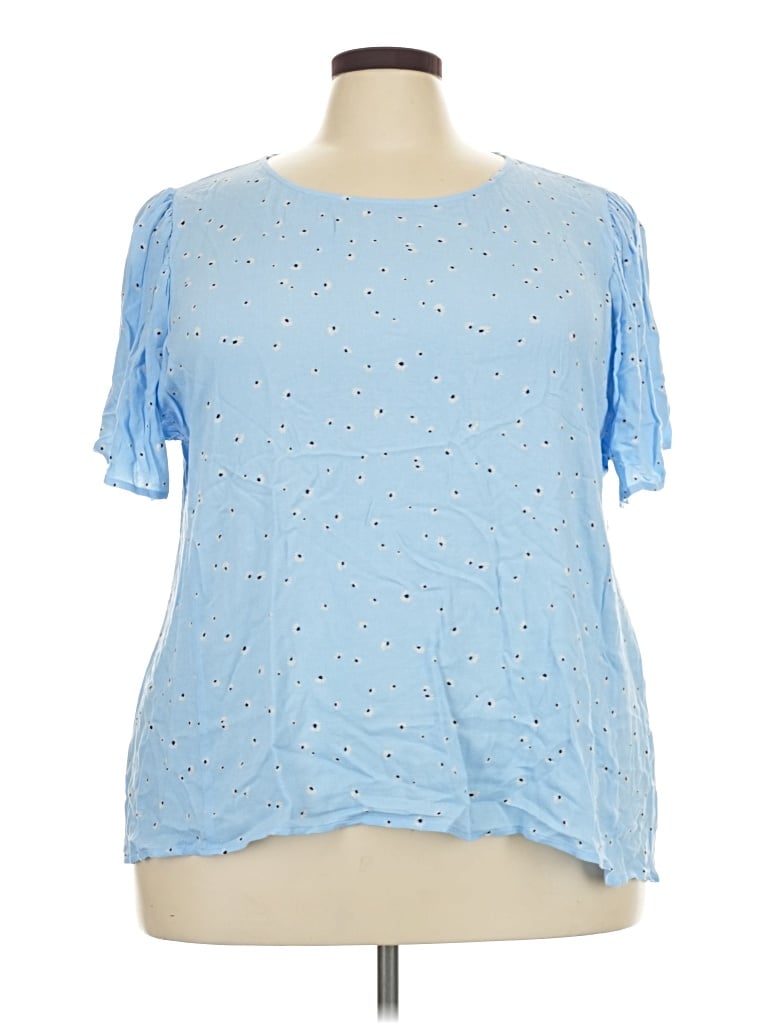 Bp. Short Sleeve Blouse In Blue