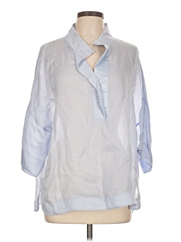 Lafayette 148 New York 3/4 Sleeve Button-Down Shirt (view 1)