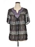 Studio Y 100% Polyester Purple Short Sleeve Blouse Size XL - photo 1