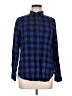 Old Navy Checkered-gingham Blue Long Sleeve Button-Down Shirt Size M - photo 1
