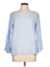 J. McLaughlin Stripes Blue Long Sleeve Blouse Size L - photo 1