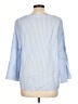 J. McLaughlin Stripes Blue Long Sleeve Blouse Size L - photo 2