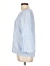 J. McLaughlin Stripes Blue Long Sleeve Blouse Size L - photo 5