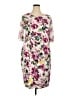 Connected Apparel Floral Ivory Casual Dress Size 18 - photo 1