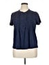 Lands' End Polka Dots Blue Short Sleeve Blouse Size XL - photo 1