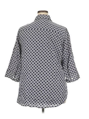 Foxcroft 3/4 Sleeve Button-Down Shirt (view 2)