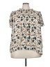 Rose + Olive 100% Polyester Print Ivory Short Sleeve Blouse Size 3X - photo 1