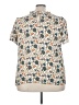 Rose + Olive 100% Polyester Print Ivory Short Sleeve Blouse Size 3X - photo 2