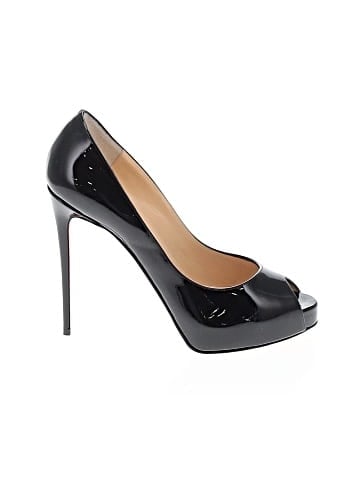Christian Louboutin  Patent Leather Very Prive Peep Toe Pumps 120mm (view 1)