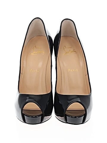 Christian Louboutin  Patent Leather Very Prive Peep Toe Pumps 120mm (view 2)