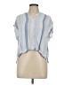 Splendid Blue Short Sleeve Blouse Size L - photo 1
