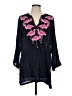 Barbara Gerwit 100% Rayon Animal Print Graphic Pink Black 3/4 Sleeve Blouse Size L - photo 1