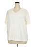 D&Co. 100% Cotton Ivory Short Sleeve Top Size 3X - photo 1