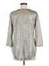 Kim & Cami Metallic Silver 3/4 Sleeve Top Size M - photo 2