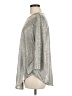 Kim & Cami Metallic Silver 3/4 Sleeve Top Size M - photo 5