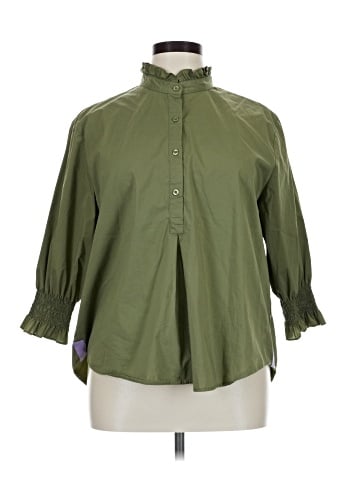 Caryn Lawn 3/4 Sleeve Button-Down Shirt (view 1)