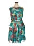 Evan Picone 100% Polyester Floral Teal Cocktail Dress Size 16 - photo 1