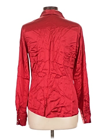 White House Black Market Long Sleeve Silk Top (view 2)