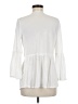 Three Dots 100% Supima Cotton White 3/4 Sleeve Blouse Size M - photo 2