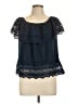 No Boundaries 100% Polyester Blue Short Sleeve Blouse Size XL - photo 1