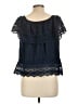 No Boundaries 100% Polyester Blue Short Sleeve Blouse Size XL - photo 2