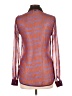Volcom Animal Print Purple Long Sleeve Blouse Size 10 - photo 2