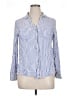 Tinsel 100% Viscose Stripes Blue Long Sleeve Button-Down Shirt Size XL - photo 1