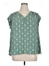 Daniel Rainn 100% Polyester Stars Green Short Sleeve Blouse Size 1X - photo 1