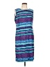 Sag Harbor 100% Polyester Print Blue Casual Dress Size 12 - photo 1