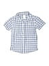 Carter's 100% Cotton Checkered-gingham Blue Short Sleeve Button-Down Shirt Size 4T - photo 1