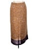 Jennifer Moore 100% Silk Paisley Tan Silk Skirt Size 14 - photo 1