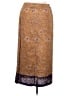 Jennifer Moore 100% Silk Paisley Tan Silk Skirt Size 14 - photo 2