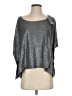 Eileen Fisher 100% Linen Metallic Silver 3/4 Sleeve Top Size S - photo 1