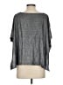 Eileen Fisher 100% Linen Metallic Silver 3/4 Sleeve Top Size S - photo 2